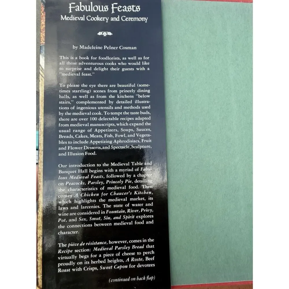 1976 Fabulous Feasts Medieval Cookery Ceremony 1st Printing HC DJ Cosman